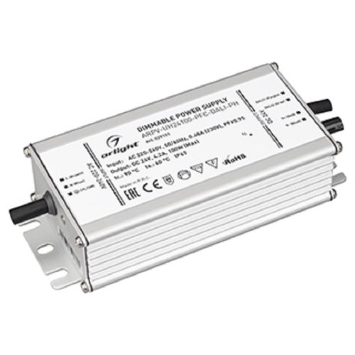Блок питания для светодиодной ленты диммируемый Arlight 24В ARPV-UH24100-PFC-DALI-PH 4.2А 100Вт IP67 фото Блок питания для светодиодной ленты диммируемый Arlight 24В ARPV-UH24100-PFC-DALI-PH 4.2А 100Вт IP67 картинка